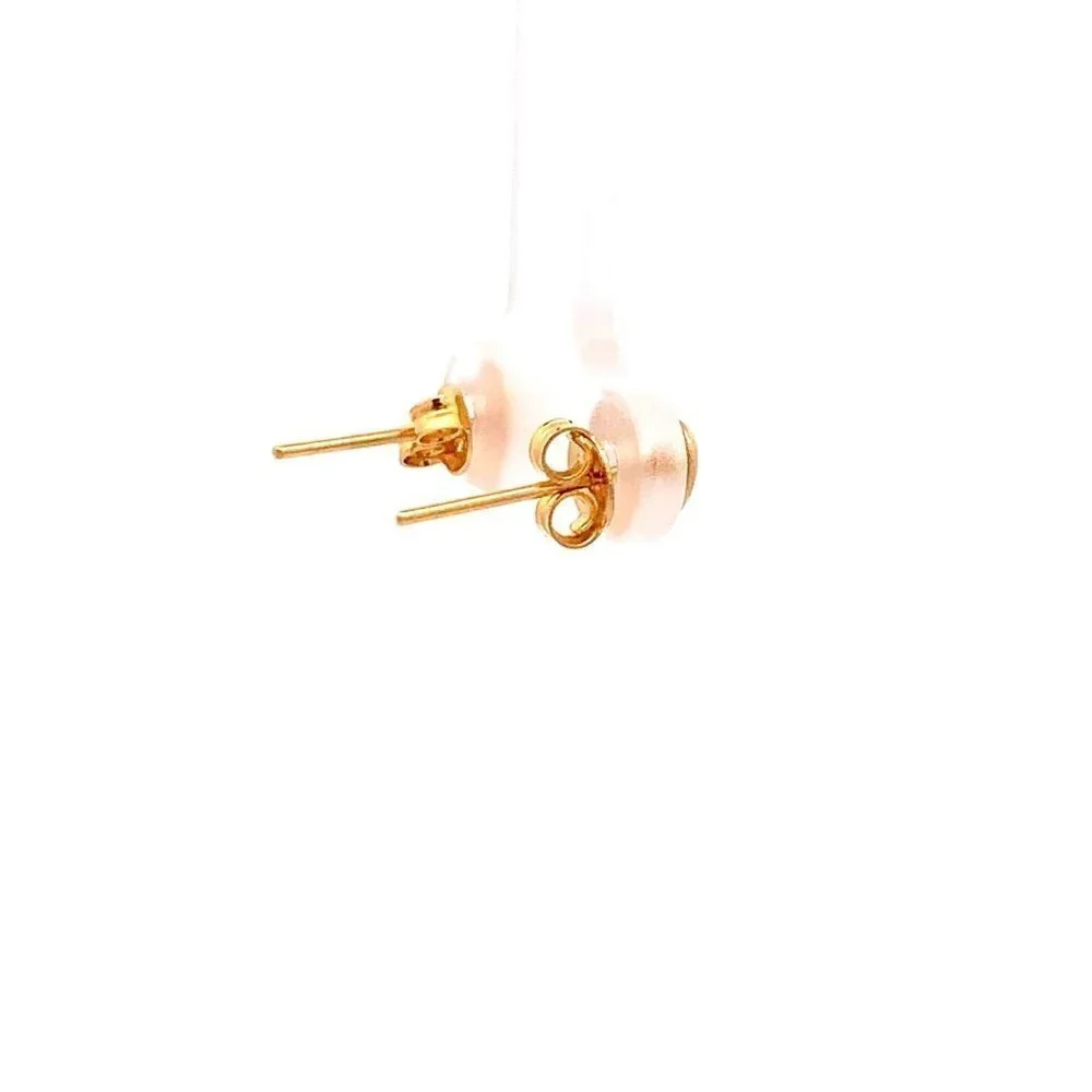 18K Gold Earrings Heart Stud Tiny 0.93 grams - Picture 7 of 14